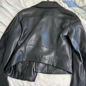 H&M cropped leather jacket